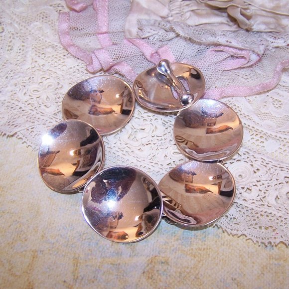 Robert Lee Morris RLM Studio Sterling Silver Concave Circle Link Bracelet - 7-1/ - Picture 7 of 10